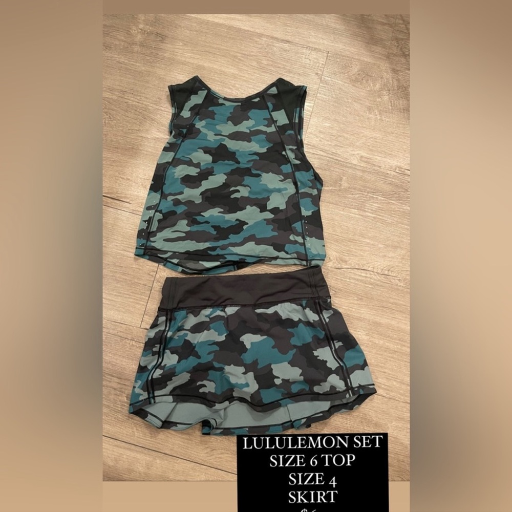 Lululemon Sculpt Crop Tank with matching Lululemon skirt